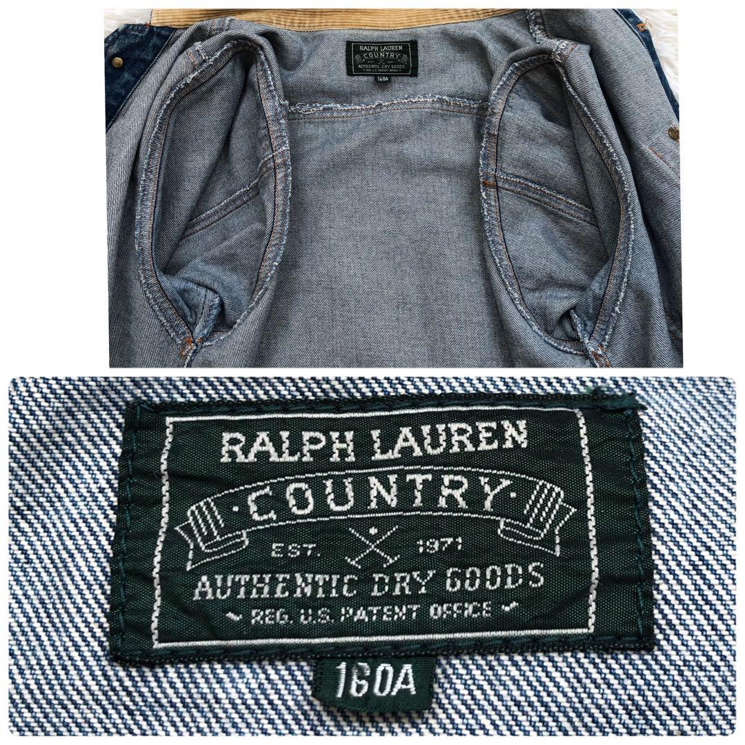 【入手困難】ラルフローレン　カバーオール　デニムジャケット　襟コーデュロイ