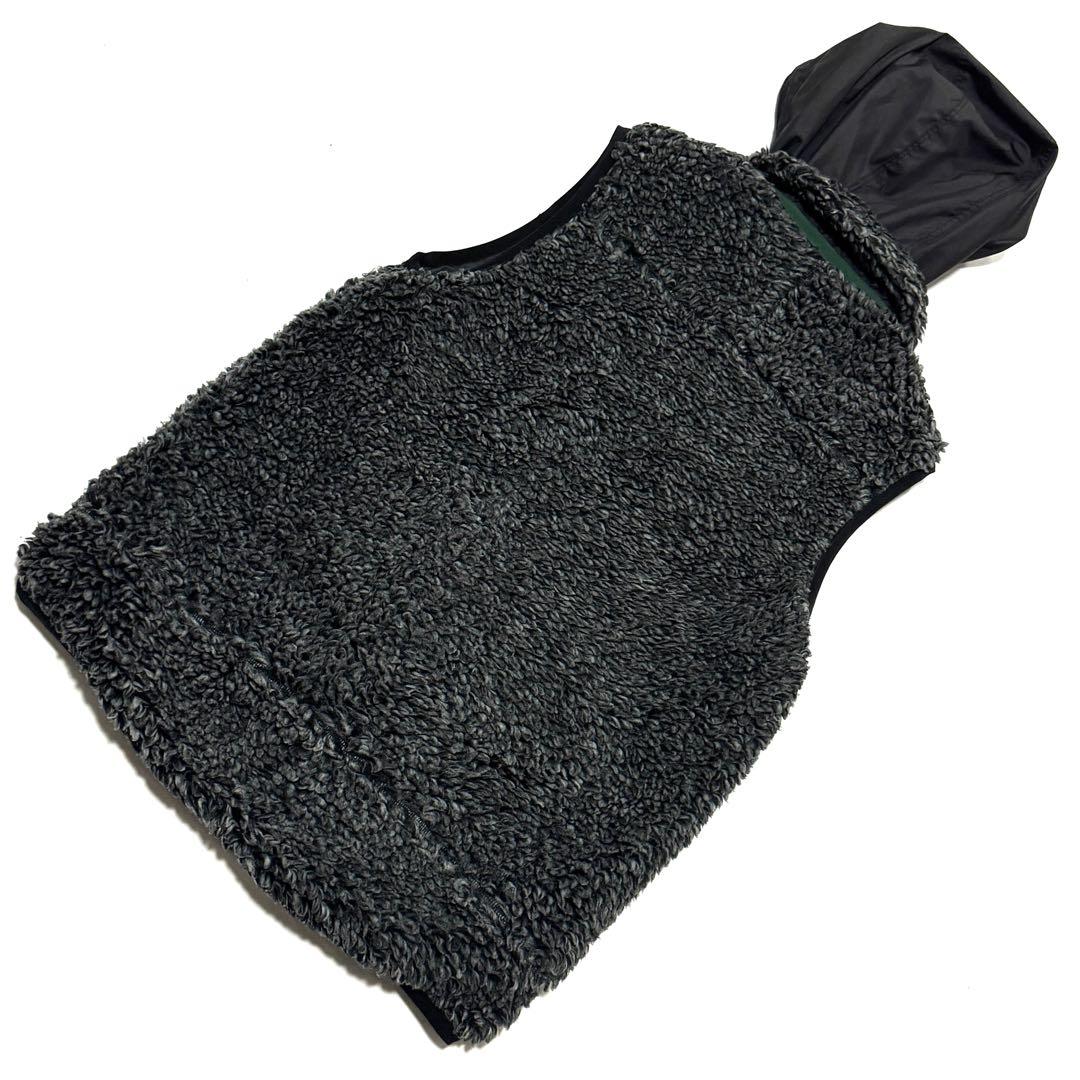 美品 サカイ 日本製 リバーシブル フリース ベスト グレー×ブラック メンズ2