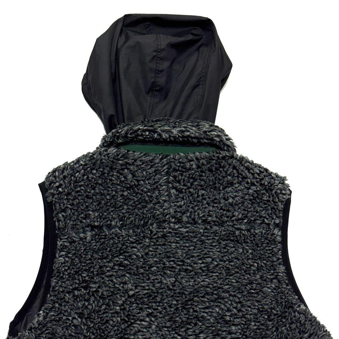 美品 サカイ 日本製 リバーシブル フリース ベスト グレー×ブラック メンズ2