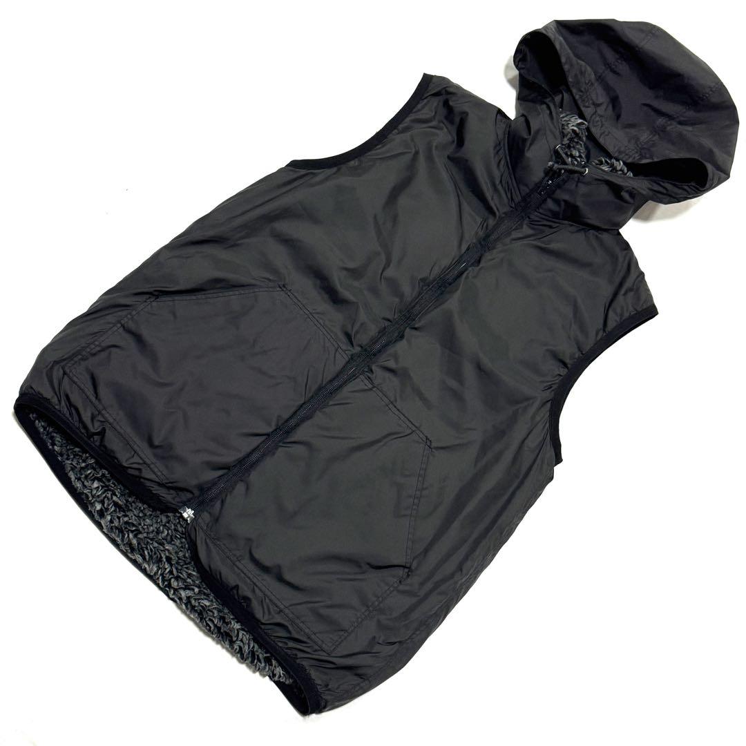 美品 サカイ 日本製 リバーシブル フリース ベスト グレー×ブラック メンズ2