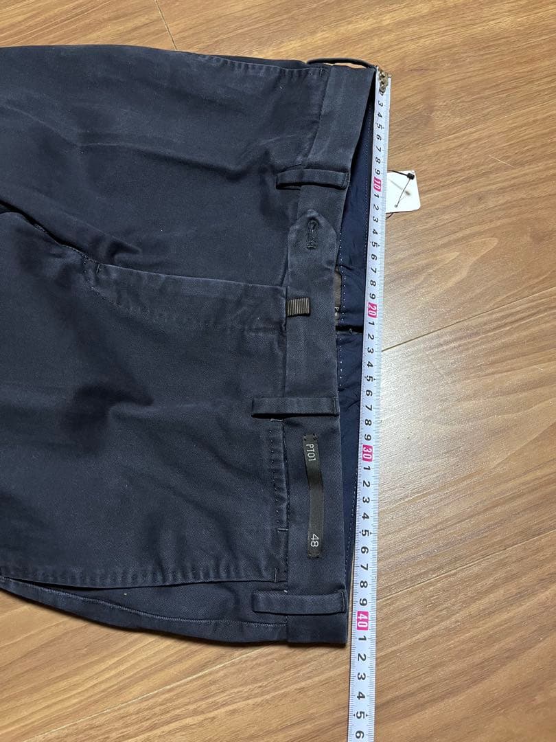 【新品未使用】PT01 ネイビースラックス　サイズ48 裾上無し 定価3.4万