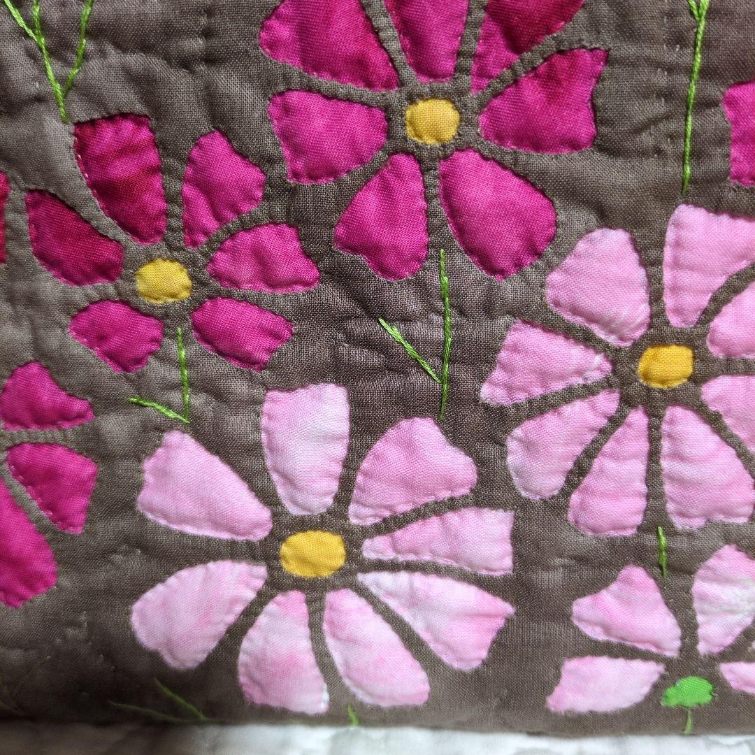 秋桜のハワイアンキルトバッグ　ハンドメイド