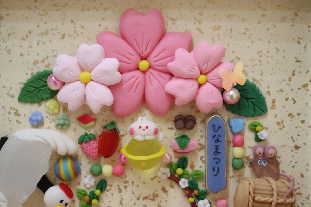 【現品のみ　なんて可愛いお雛様リース】　シーグラスアート