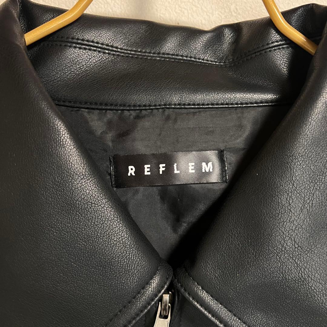 ほぼ未使用✨『REFLEM/レフレム』クロス刺繍PUレザージャケット