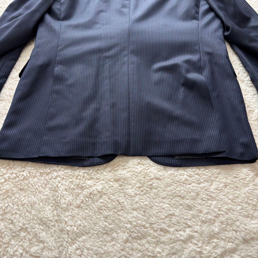 【極美品】ポールスミス ゼニア スーツ ネイビー L ストライプ シルク混