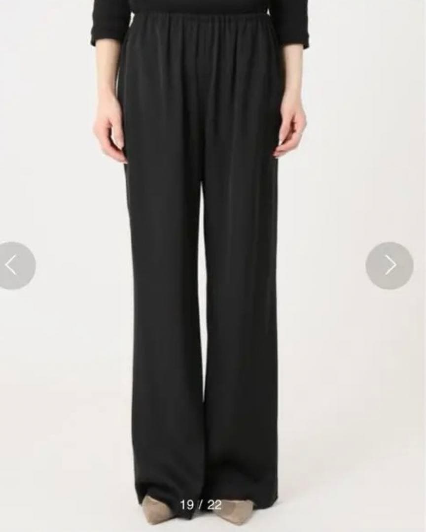 MUSE de Deuxieme Classe シルクサテンギャザーワイドパンツ