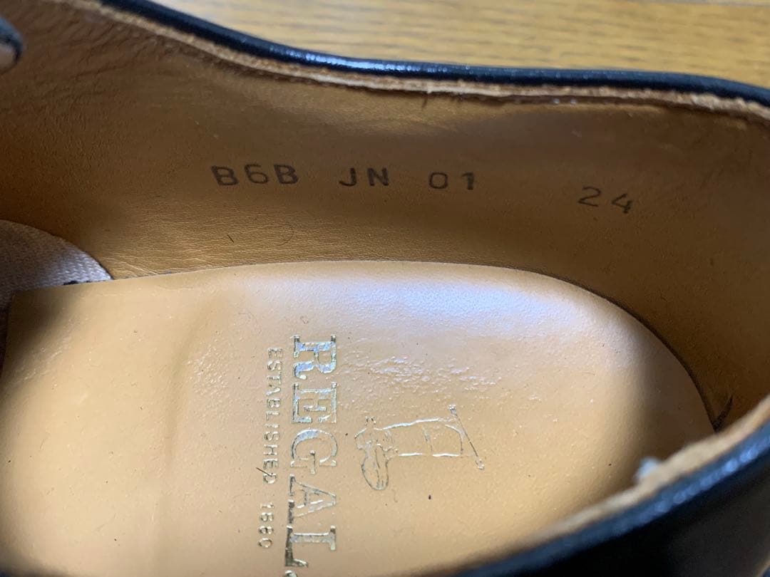 REGAL プレーントゥ JN01 ビジネスシューズ 黒 レザー 24