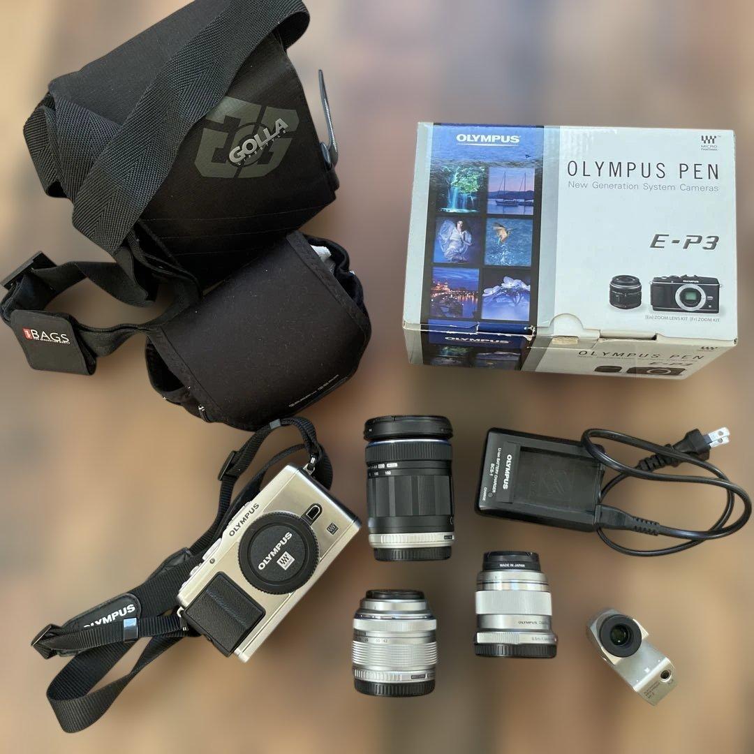 Olympus PEN E-P3 ミラーレス一眼 3本レンズ付き