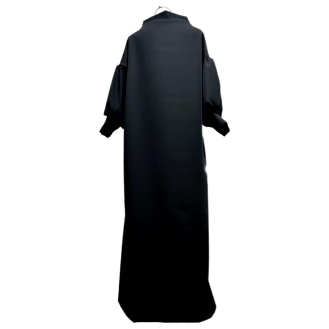 振袖　着物リメイク　ドレス　黒×檜扇に梅や松　和柄　ワンピース　ハンドメイド