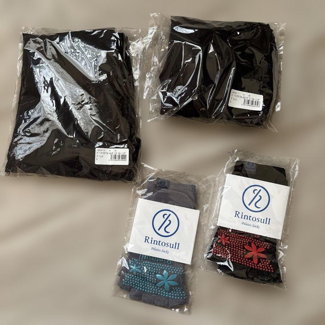 新品★リントスル★姿勢矯正ピラティスウェア上下＆ソックス2足セット★Lサイズ