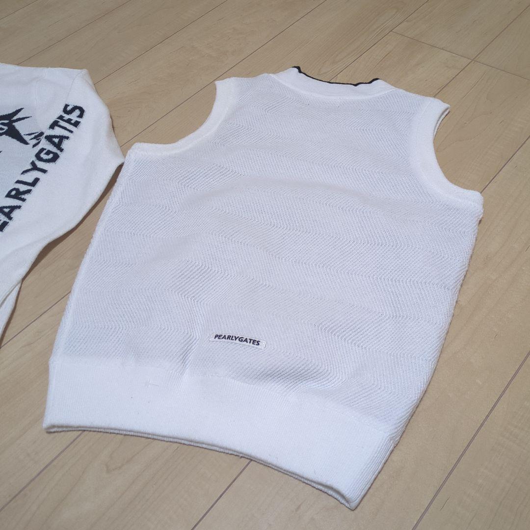 ★美品★PEARLY GATES　ニットベスト付きジャガードロゴニット　サイズ0