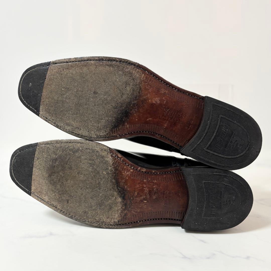 スコッチグレイン 25.5 匠 HA9040 セミブローグ ビジネスシューズ 黒