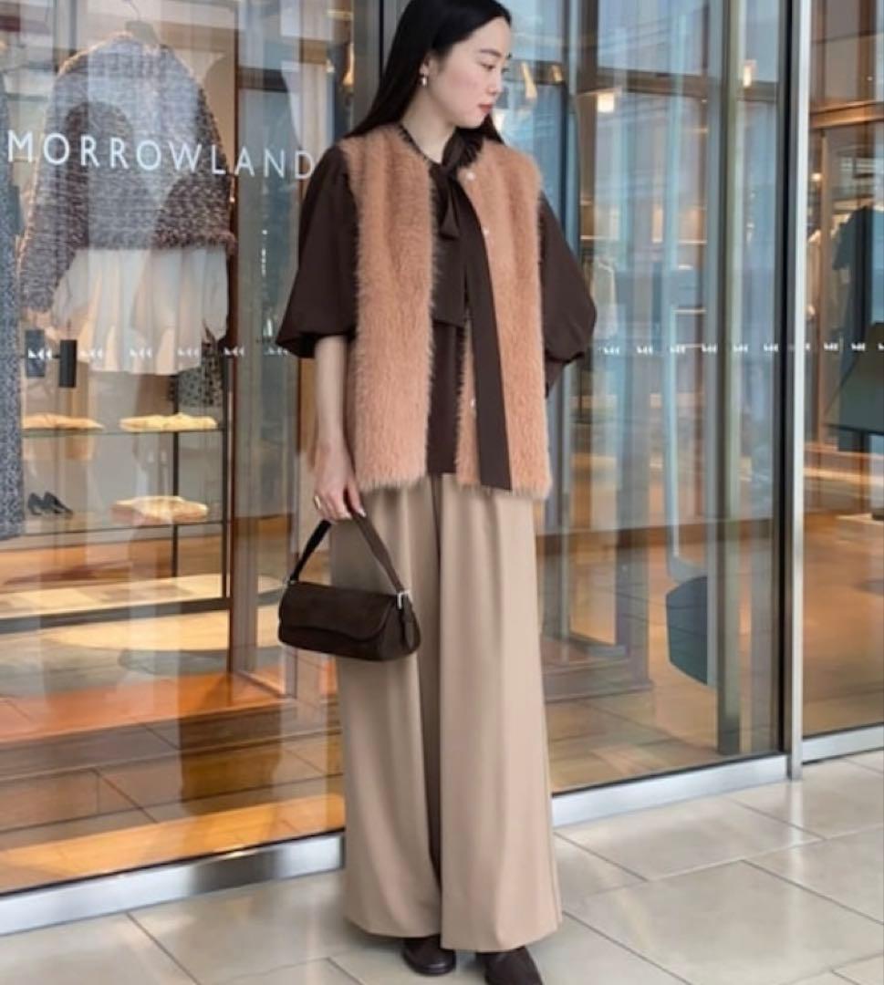 2025AW BALLSEY フェザーヤーン ペプラムベスト　ボールジィ