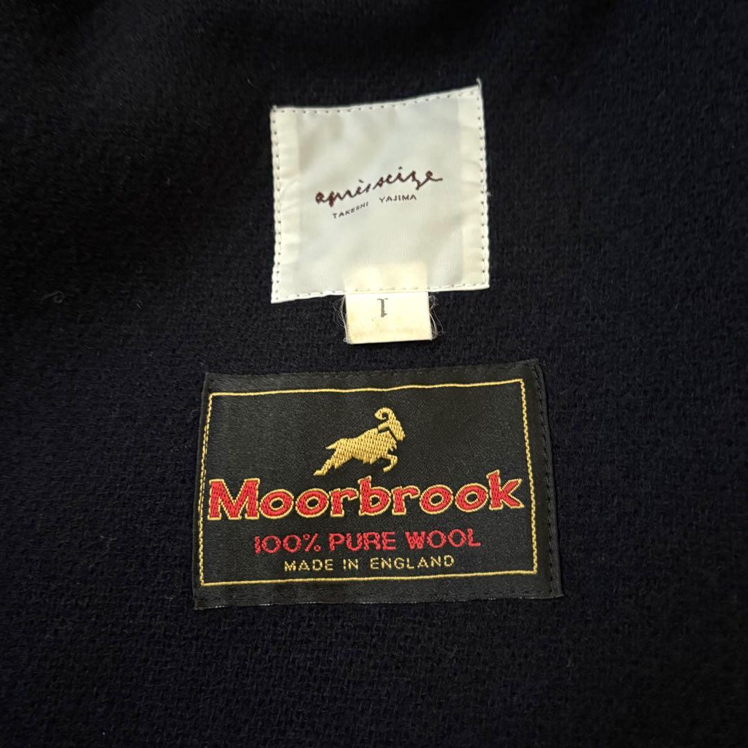 【MoorBrook製生地】ダッフルコート　ヘリンボーン　ネイビー　英国製　M