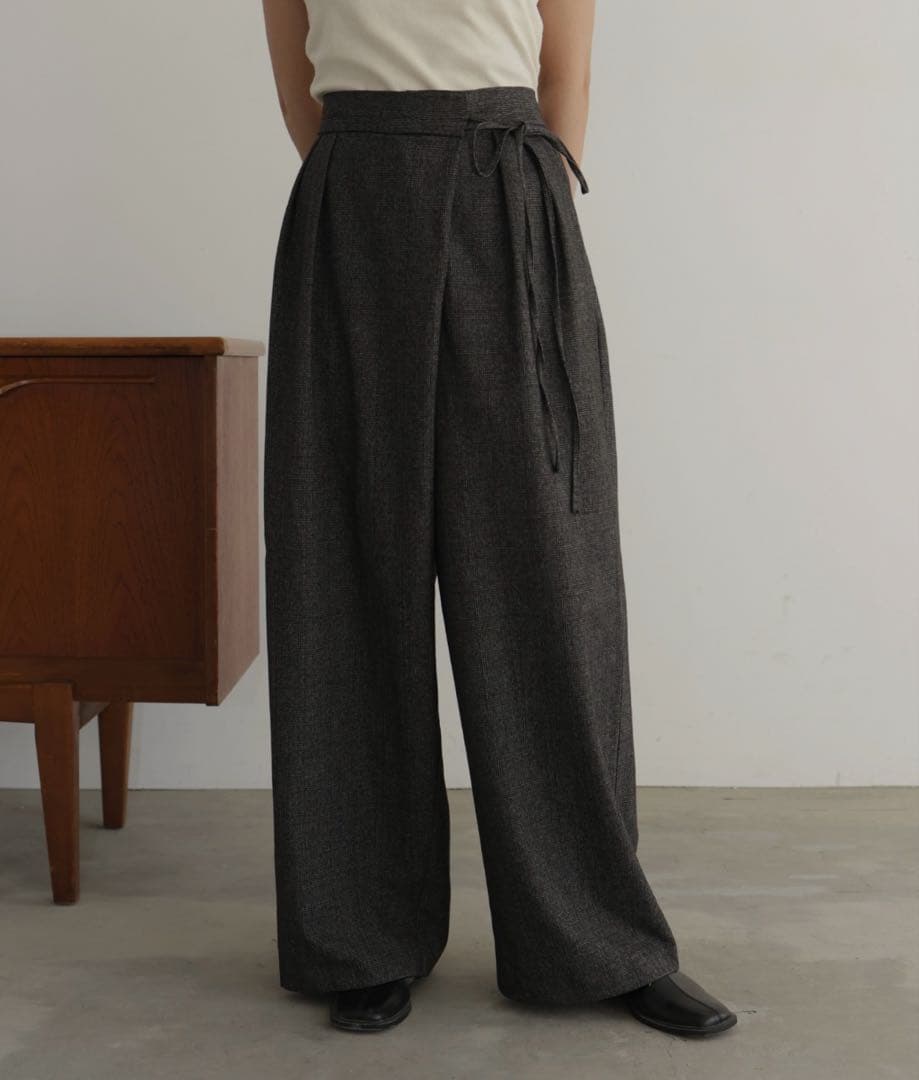 チェックテーラードジャケット/チェックラップタックパンツ