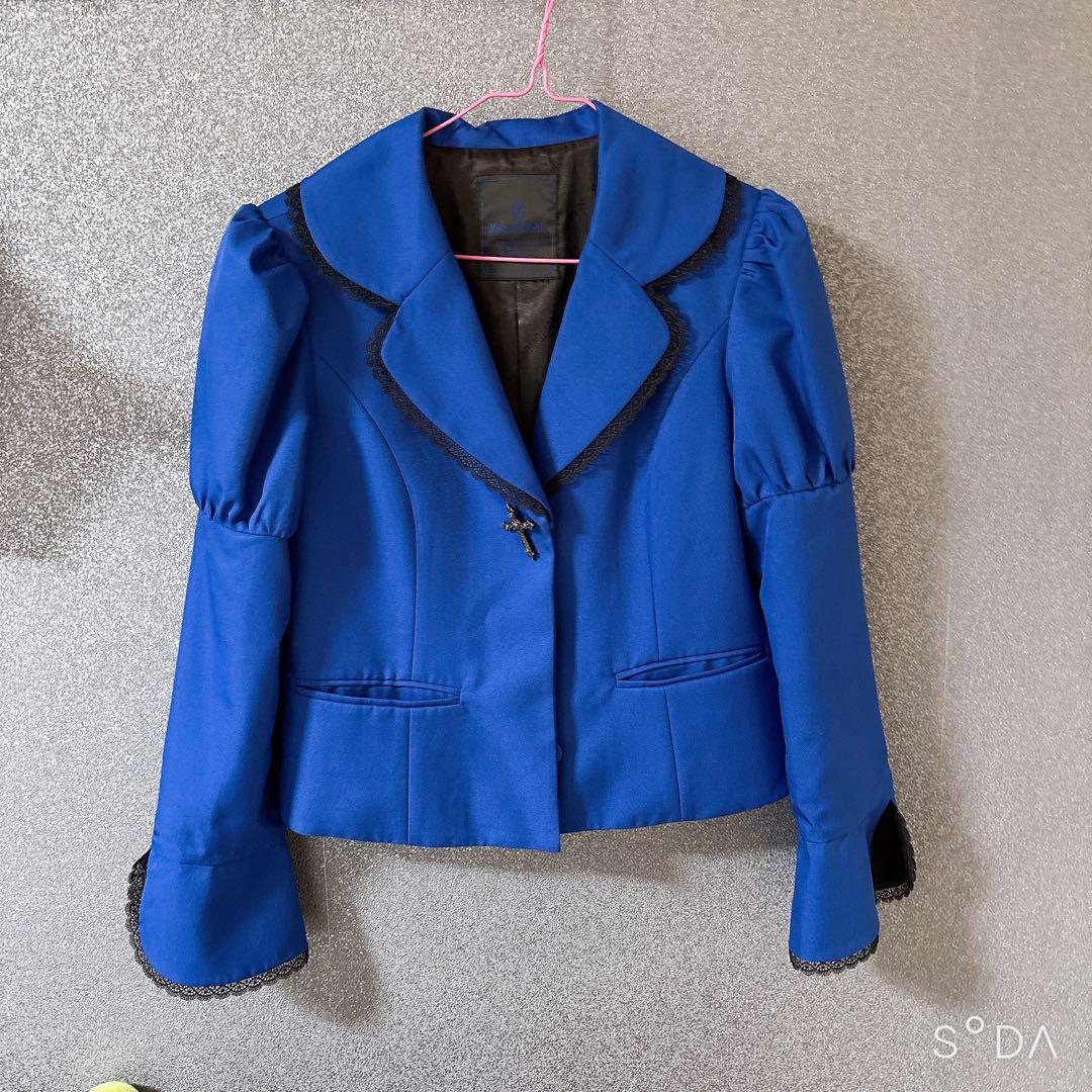 Moi-meme-Moitie十字架ボタン比翼ジャケット