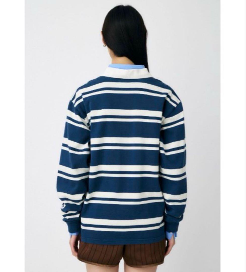 【 BAPE X MOUSSY 】STRIPED RUGBY L/S SHIRT