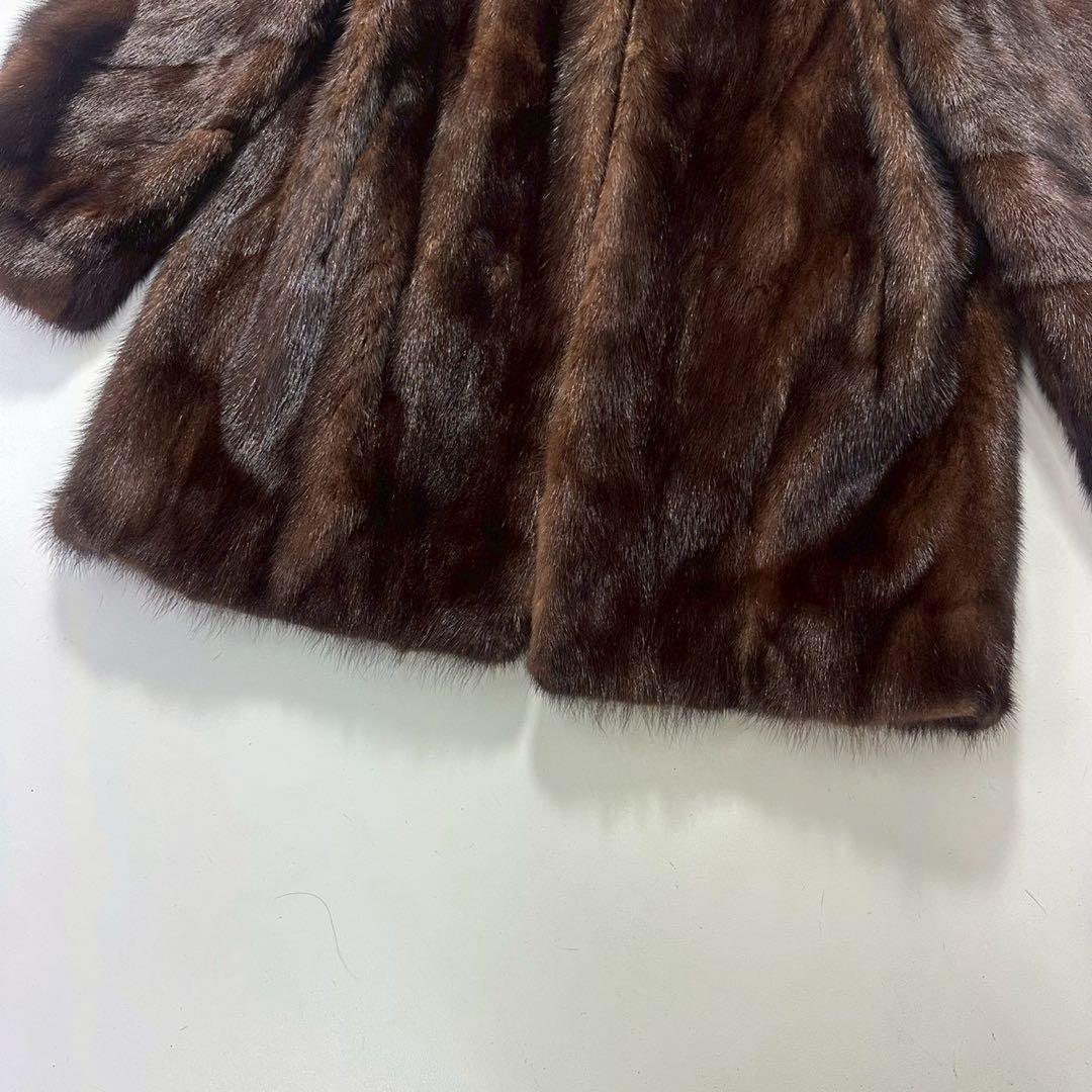 マカボニーミンク ファーコート ブラウン 毛皮 リアルファー 上質 艶あり