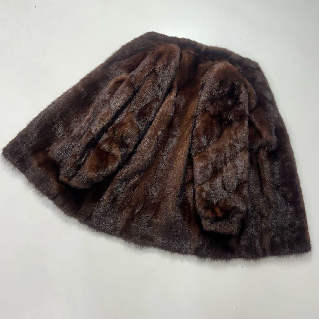 マカボニーミンク ファーコート ブラウン 毛皮 リアルファー 上質 艶あり