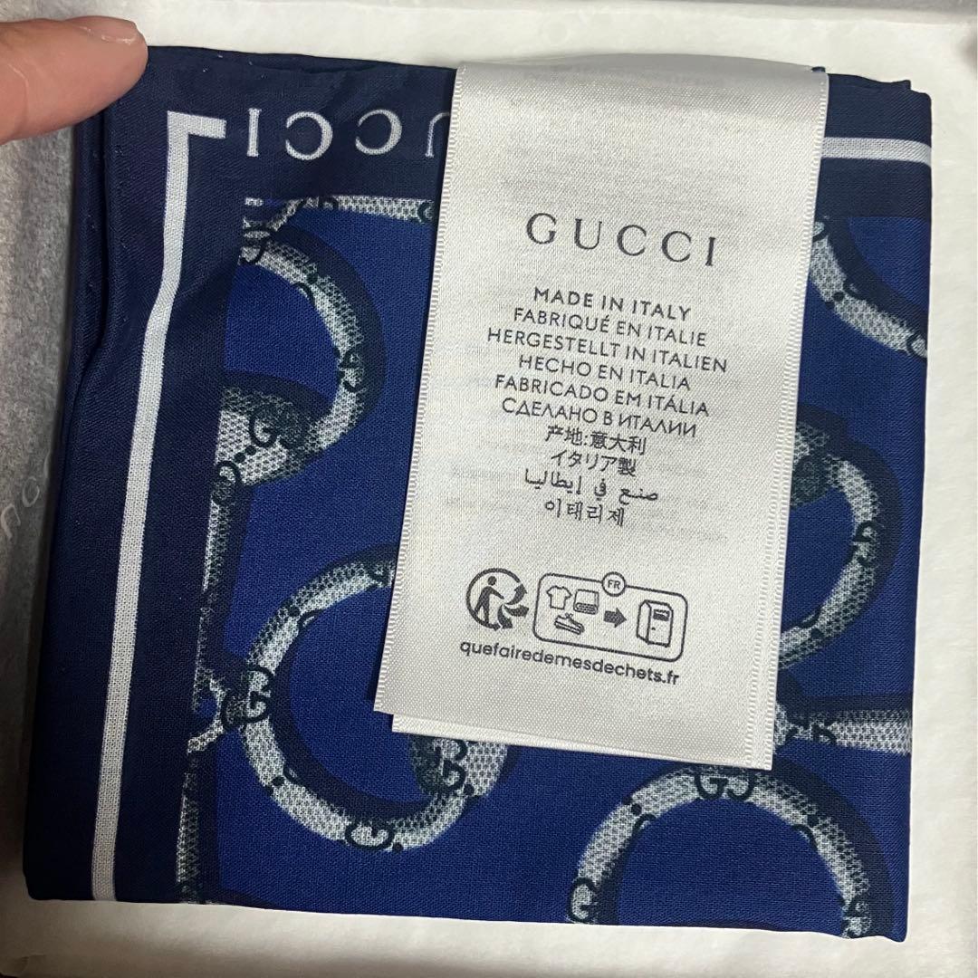 日本限定！GUCCI ホースビットプリントコットンハンカチ