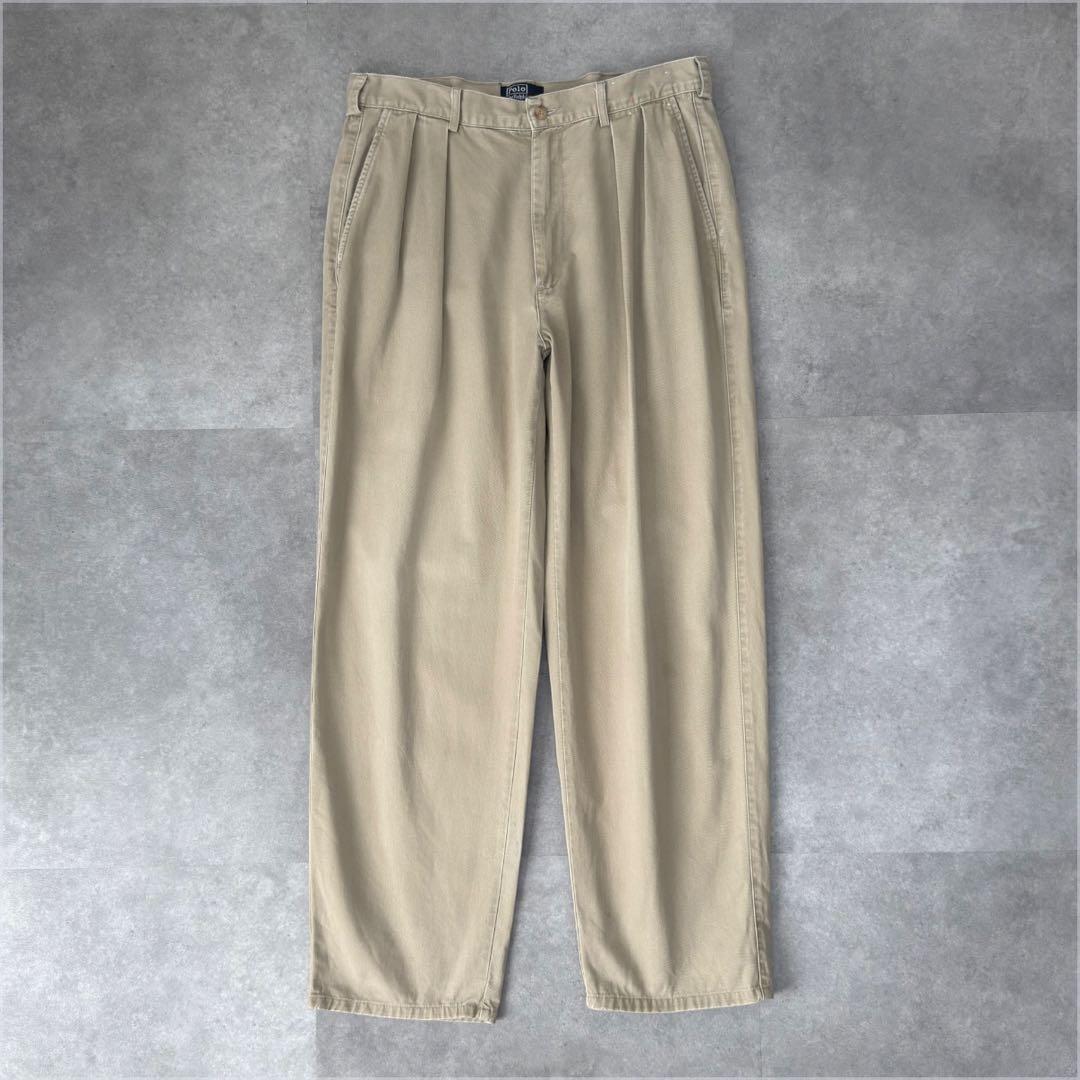 90s USA製 初期タグ ポロラルフローレン ポロチノ チノパン 34×30