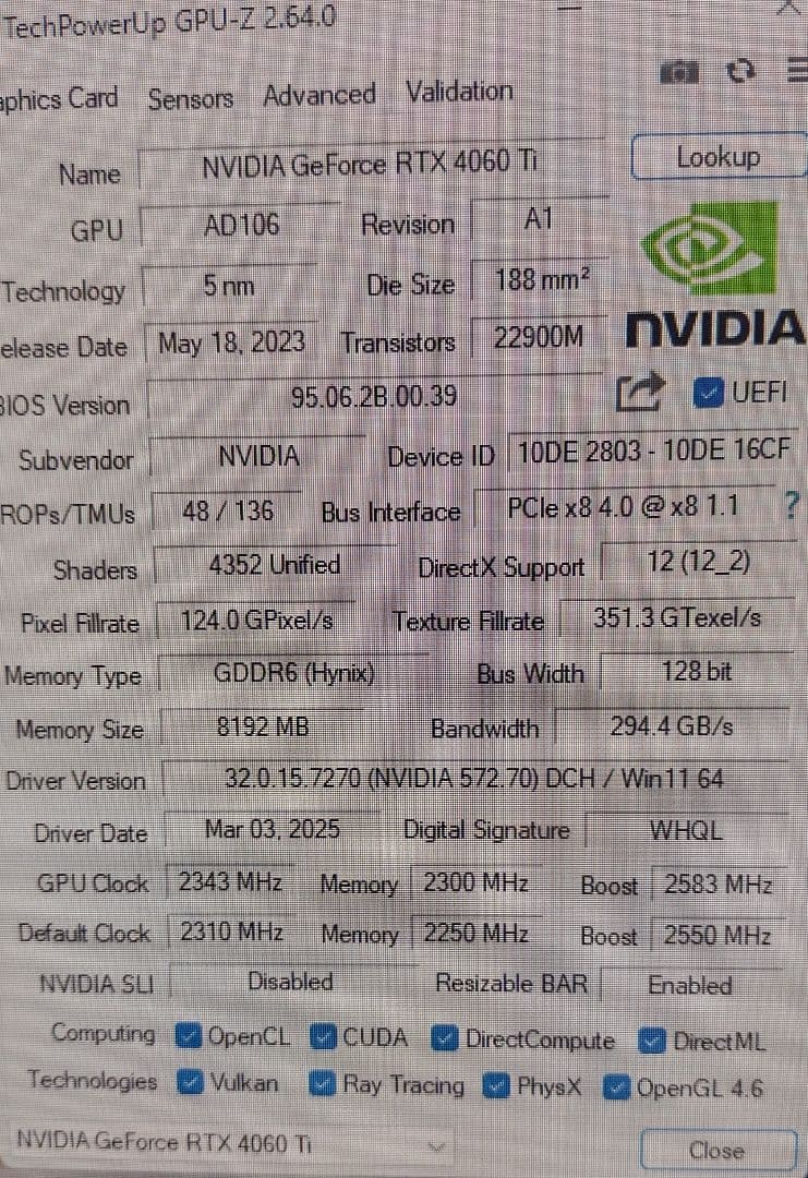 玄人志向 GALAKURO GEFORCE RTX4060Ti VRAM8GB