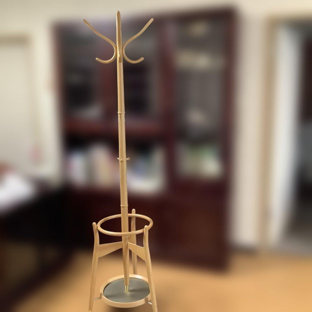 ポールハンガー　コート掛け　コートハンガー　傘立て　帽子ハンガー　玄関　木製