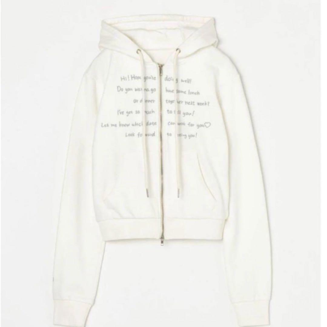 beeden ホワイト クロップド パーカー フード付き