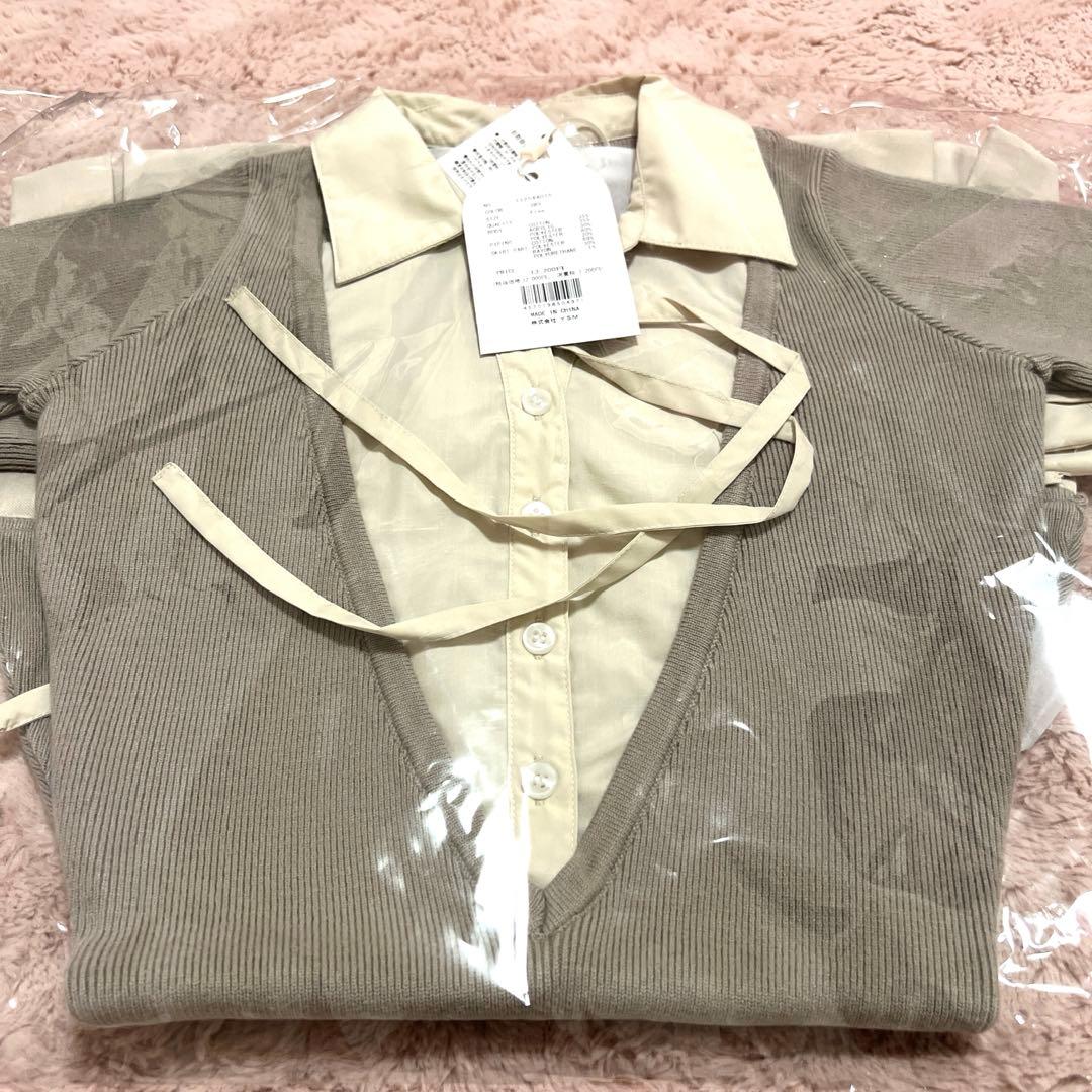 Darichダーリッチ シャツドッキングプリーツミニワンピース GRY FREE