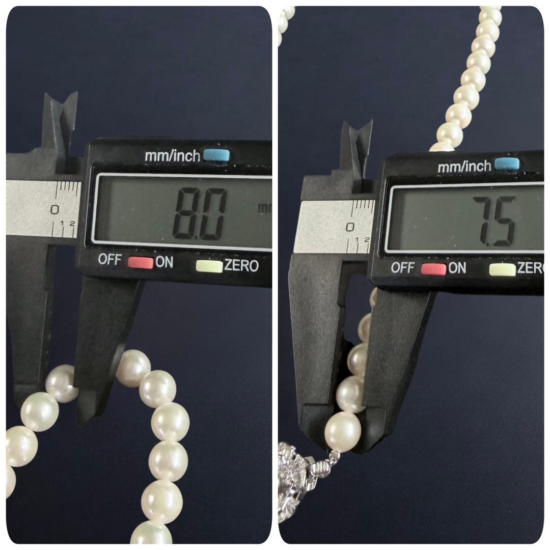 【高島屋購入品】アコヤ　パール　ネックレス　大珠　8ミリ　本真珠