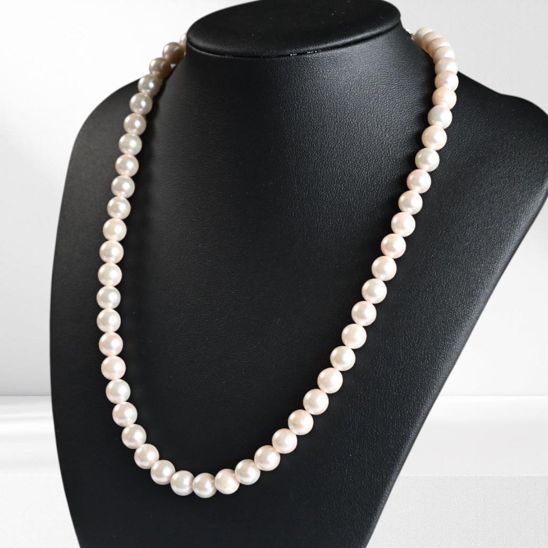 【高島屋購入品】アコヤ　パール　ネックレス　大珠　8ミリ　本真珠