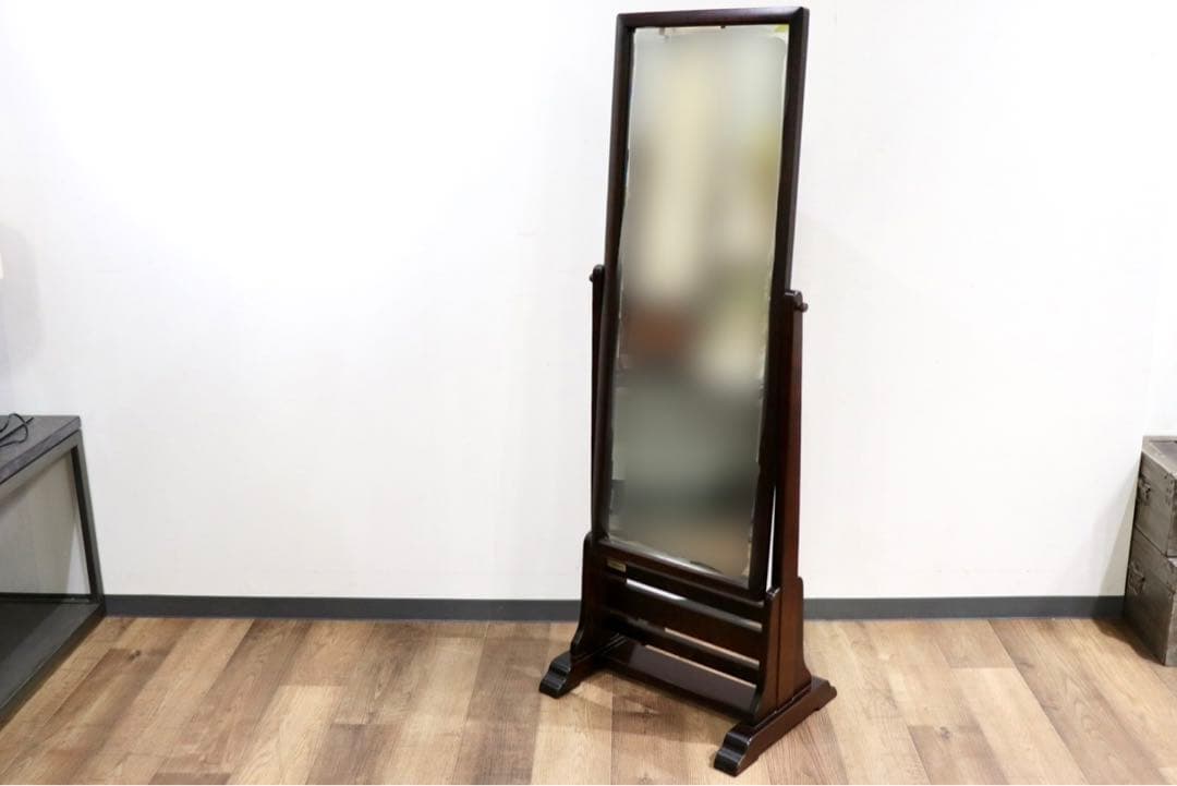 GMIH6○北海道民芸家具 姿見 全身鏡 スタンドミラー ウォールミラー 鏡