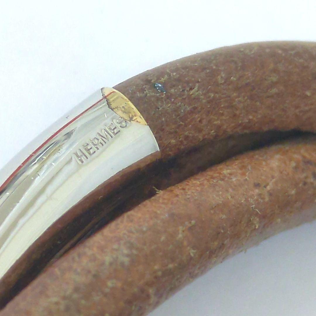 HERMES エルメス トルネード レザー ブレスレット バングル