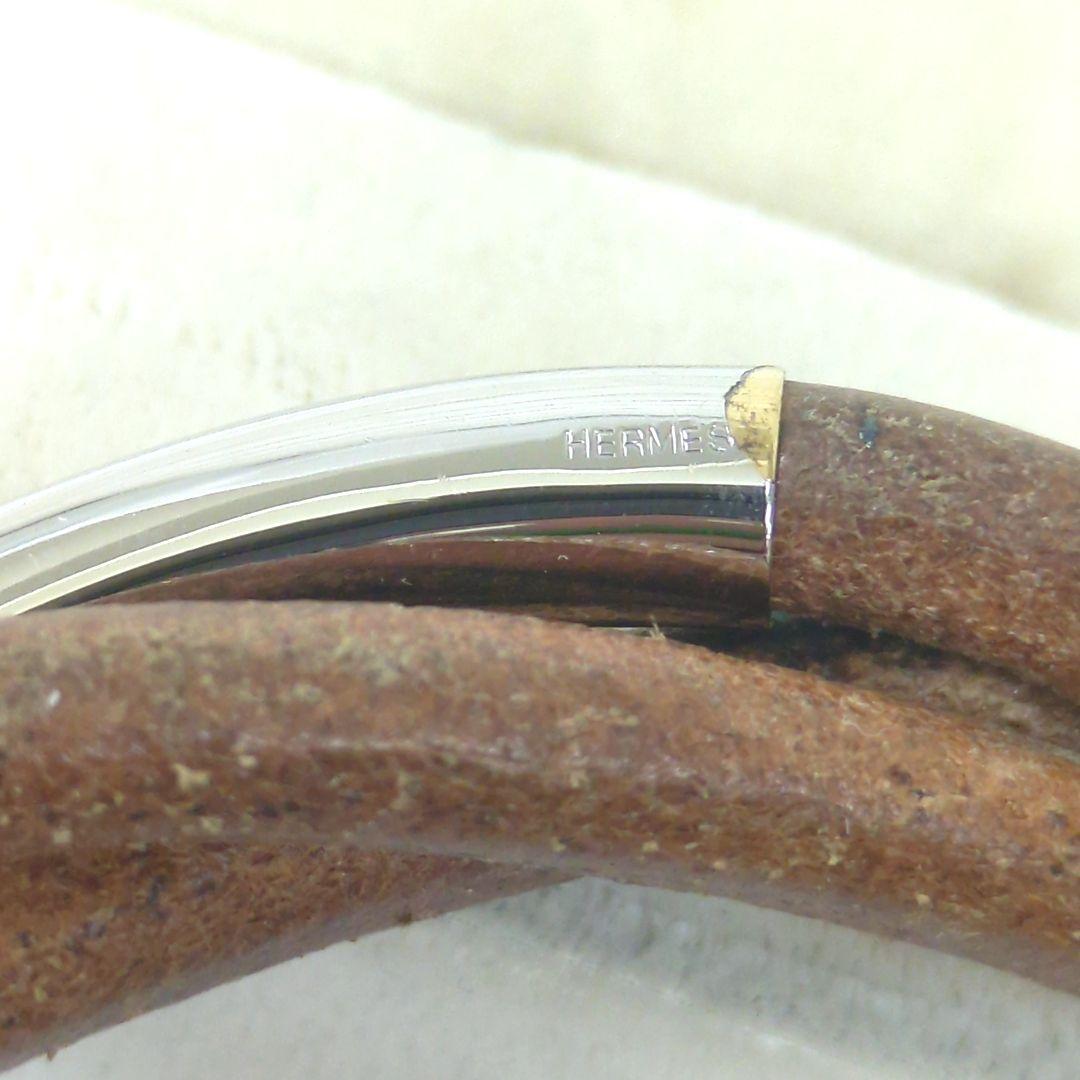 HERMES エルメス トルネード レザー ブレスレット バングル