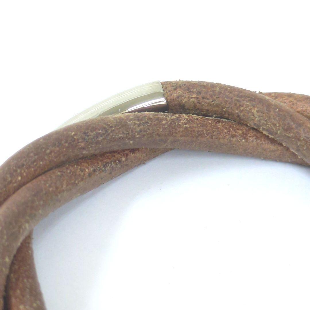 HERMES エルメス トルネード レザー ブレスレット バングル