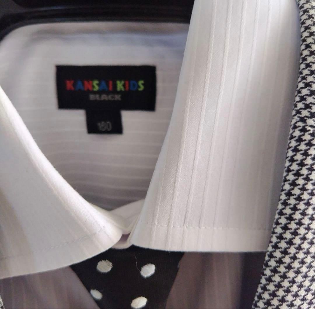 KANSAI KIDS 160cm チェック柄 スーツ ドット柄ネクタイ