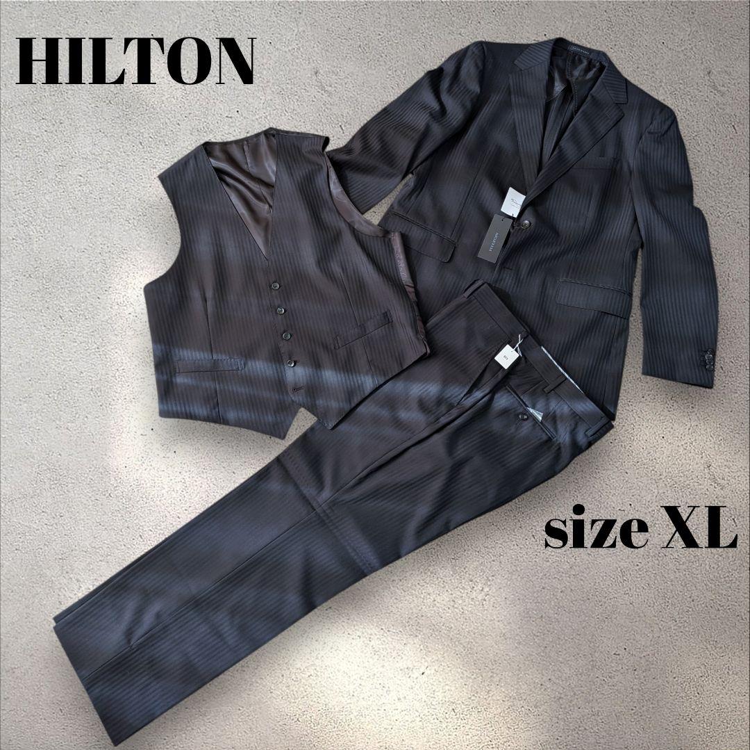 美品✨️ヒルトン　洋服の青山　3ピース スーツ スーパー110 XL　大きい