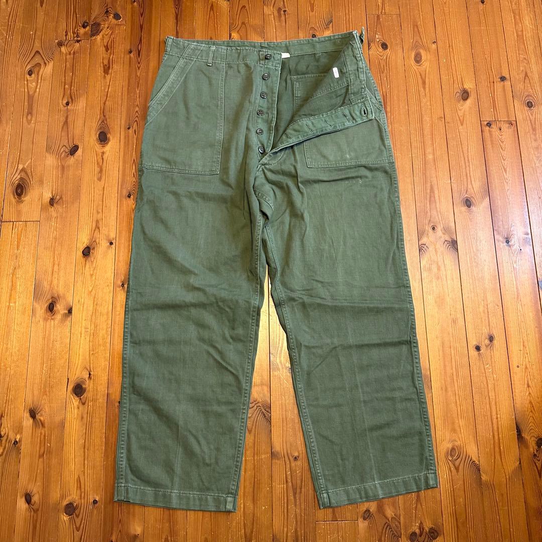 60s初期実物OG107ベイカーパンツサイドアジャスター付Xラージ表記平ボタン1