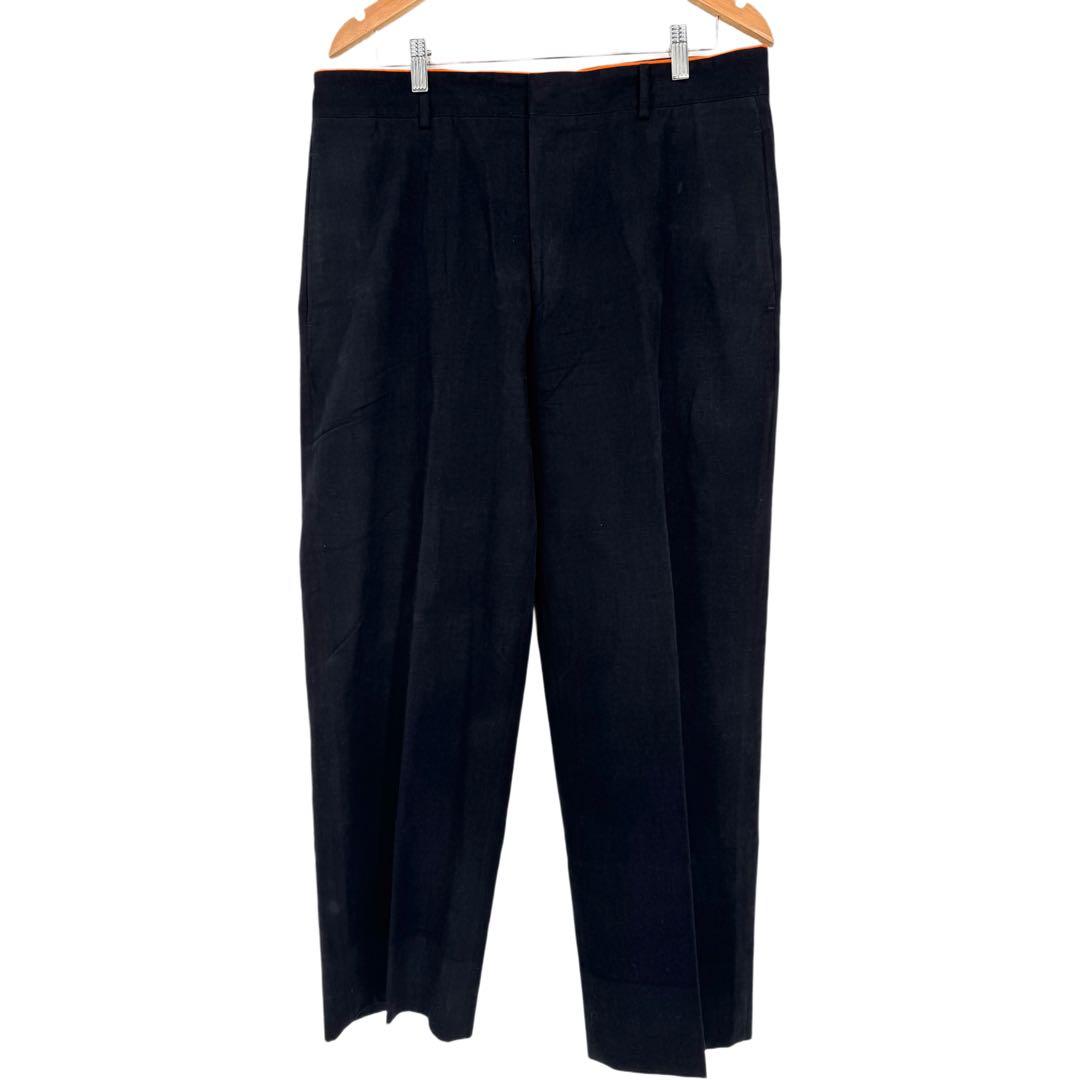 HERMES 綿パンツ スラックス 54サイズ ブラック チノパン