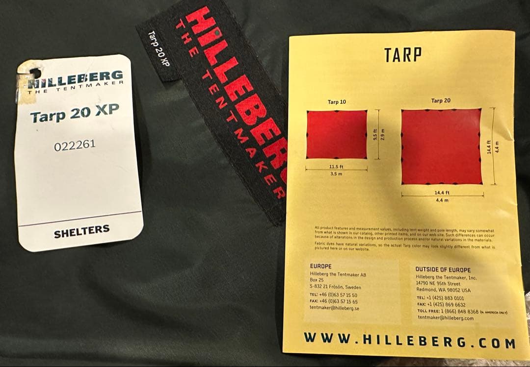 ベ*ン様 HILLEBERG Tarp 20XP グリーン 450cm x 45