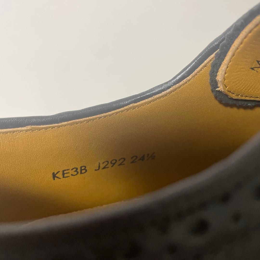 【未使用】リーガル　J292 ウイングチップ　ブラック　24.5 ハーフラバー付