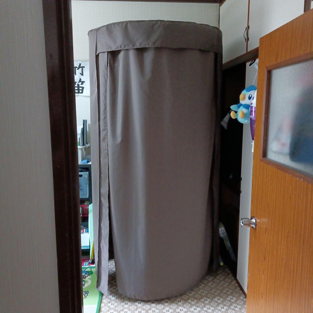 頑丈回転ハンガーラック カバー付き 円形 2段