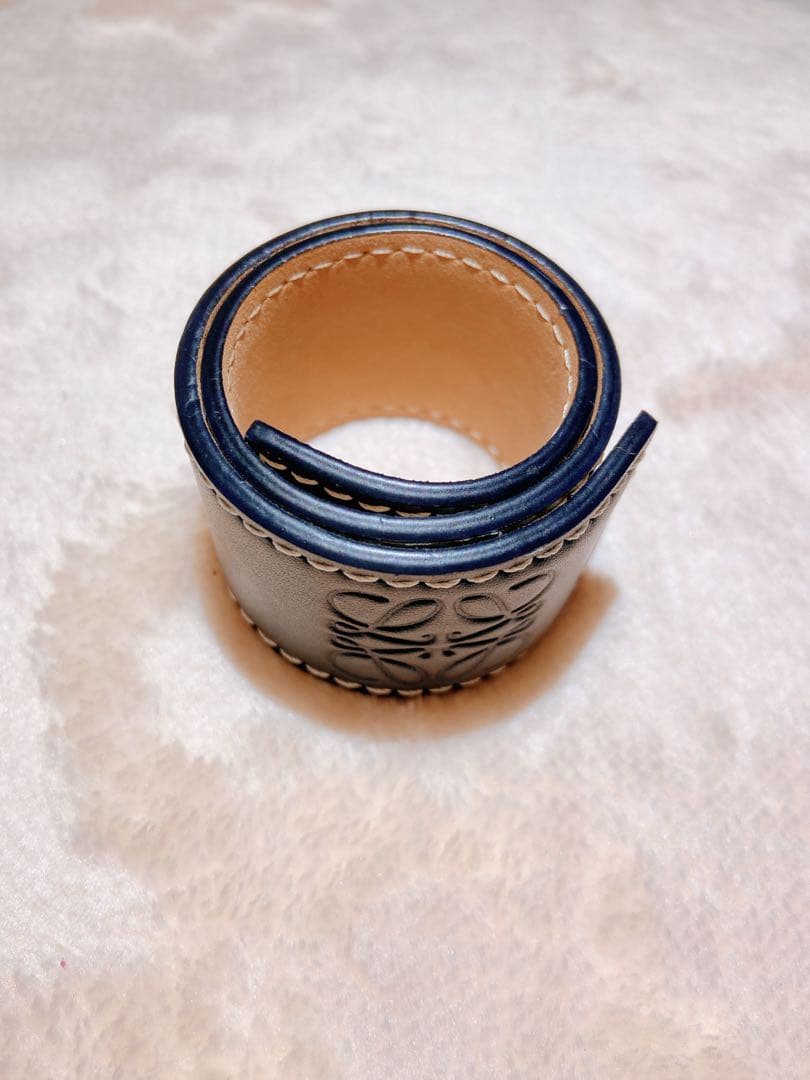 も*♪様 美品◇LOEWE ロエベ◇アナグラム スラップ ブレスレット 黒 箱・