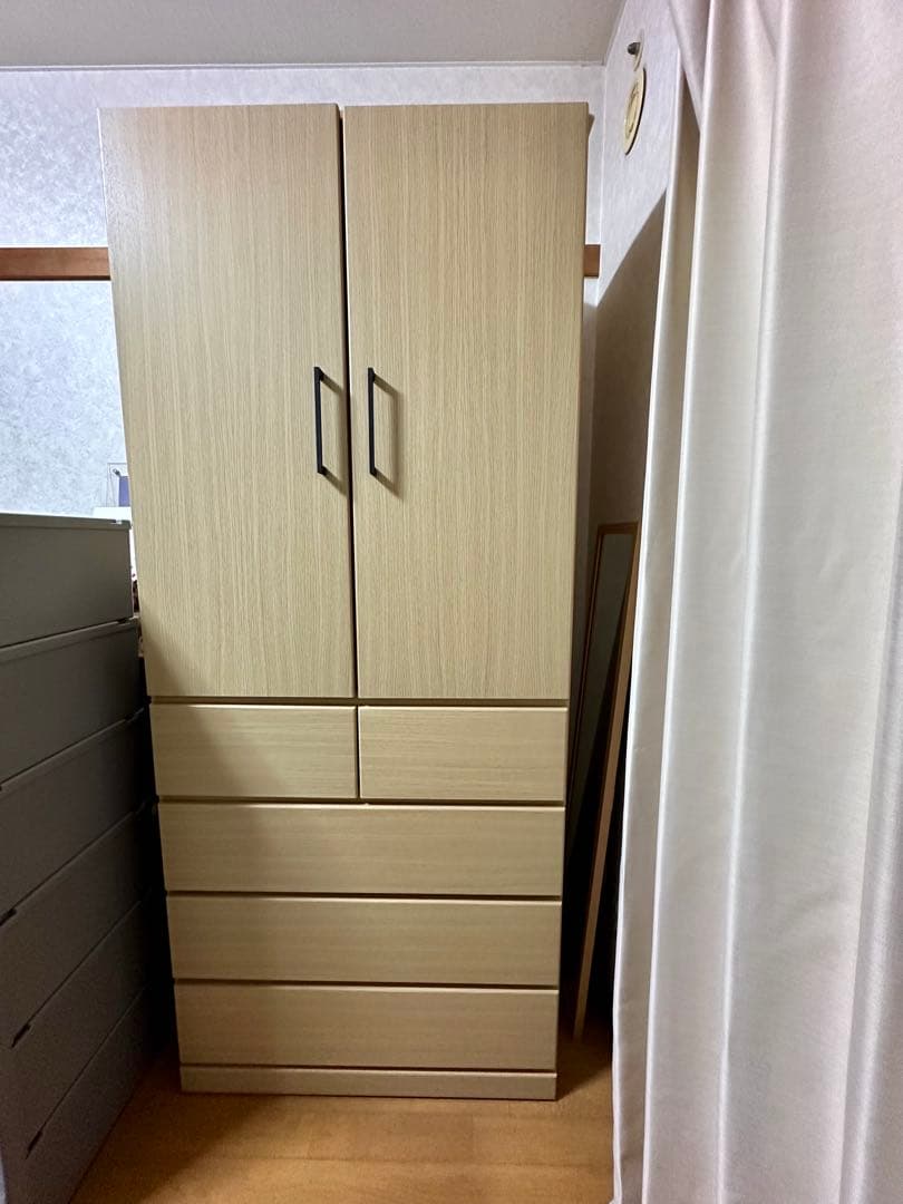 ニトリ　ワードローブ　クローゼット　アーデル　（ベージュ）