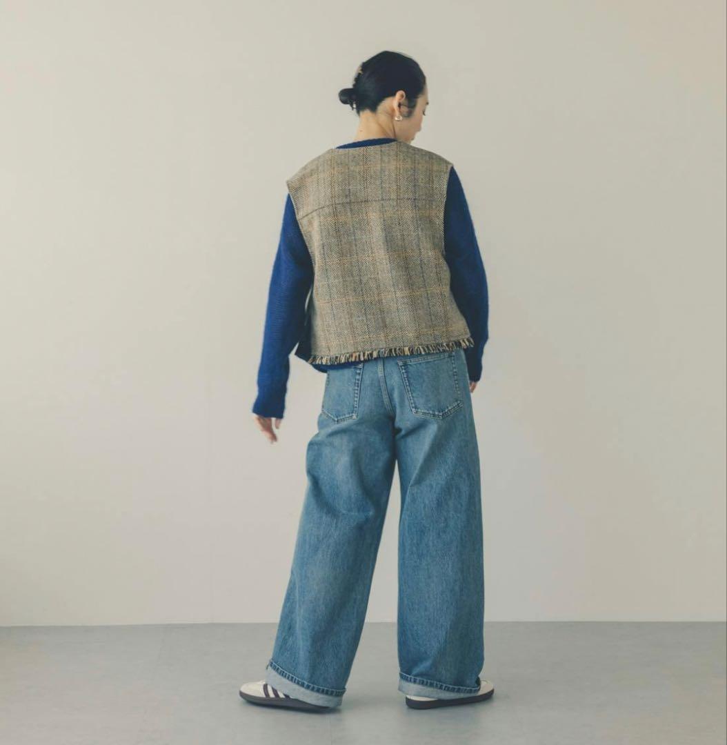 北欧暮らしの道具店 よしいちひろさんコラボ　ヘリンボーン柄ウールベスト