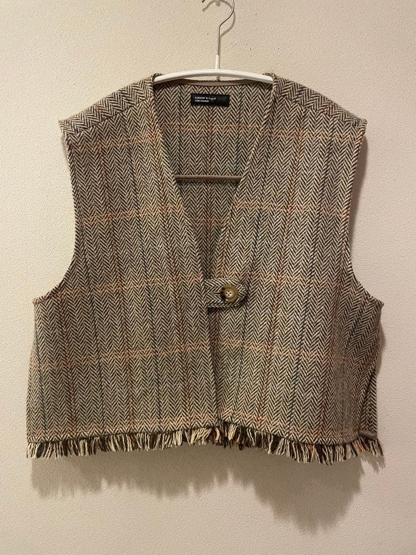 北欧暮らしの道具店 よしいちひろさんコラボ　ヘリンボーン柄ウールベスト