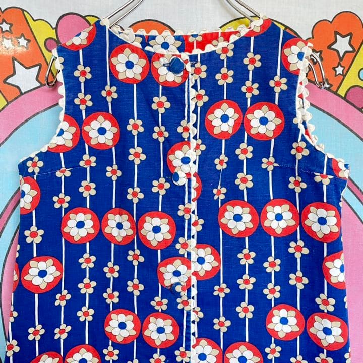 60s 70s ベスト　ハンドメイド　花柄　リバーシブル　ヒッピー　ヴィンテージ