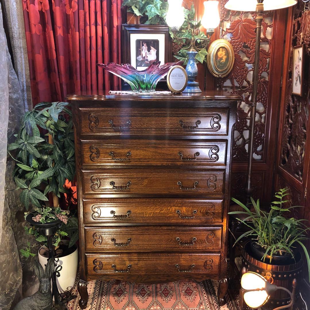 Sale アンティーク　ルーマニア　6段 チェスト 三越ブルージュ　 猫脚