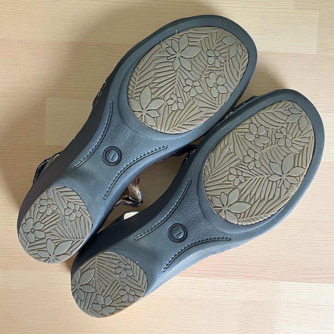 美品 ムーンスター スポルス ブラック レディース サンダル　LL