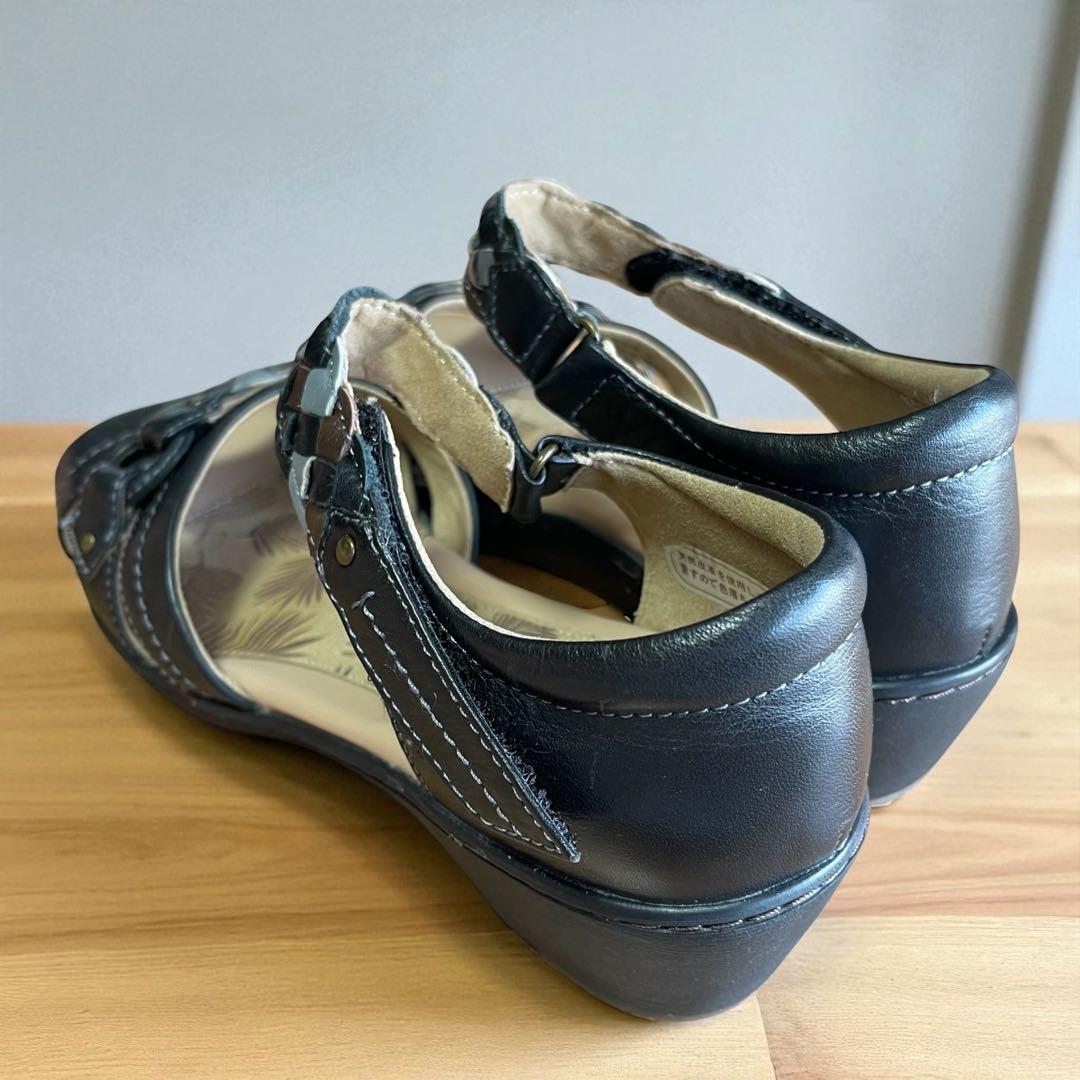 美品 ムーンスター スポルス ブラック レディース サンダル　LL